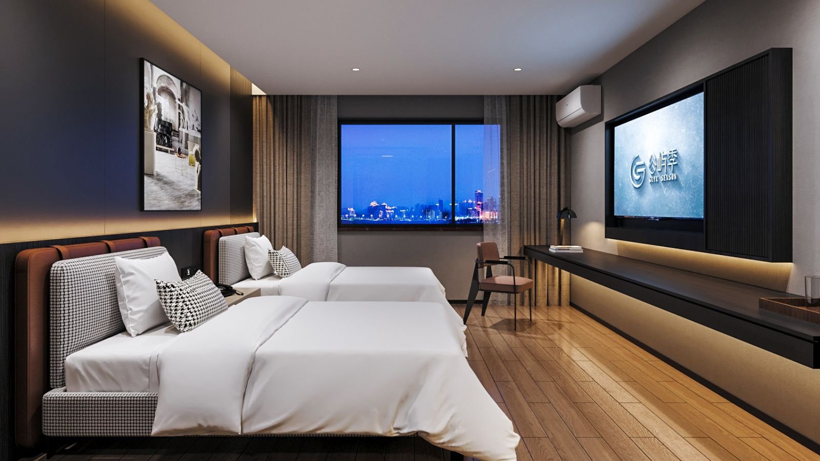 WPC wall panel application for luxury hotel interior decoration