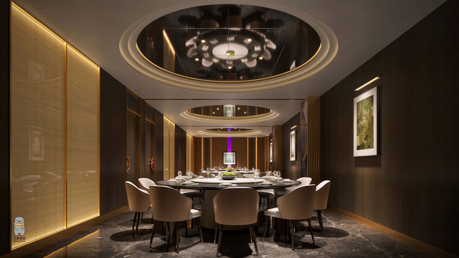 Restaurant interior decoration with modern WPC wall panels