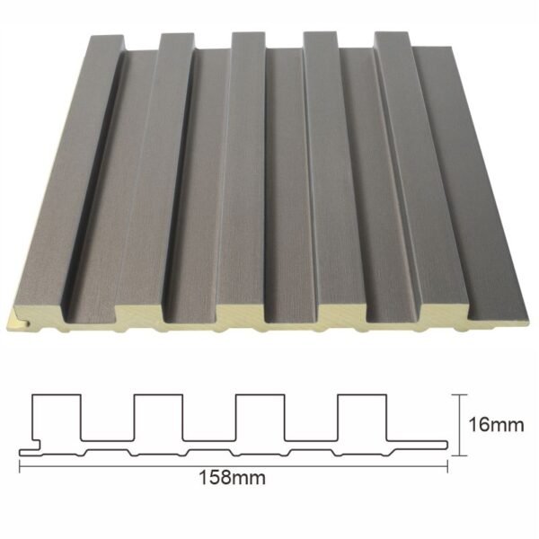 Solid WPC Fluted Wall Panel Cross Section Solid WPC Fluted Wall Panel Cross Section