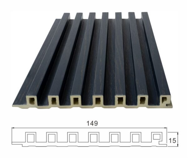 149 WPC fluted wall paneljpg WPC fluted wall panel manufacturer 149x14mm panel cross section and technical specification
