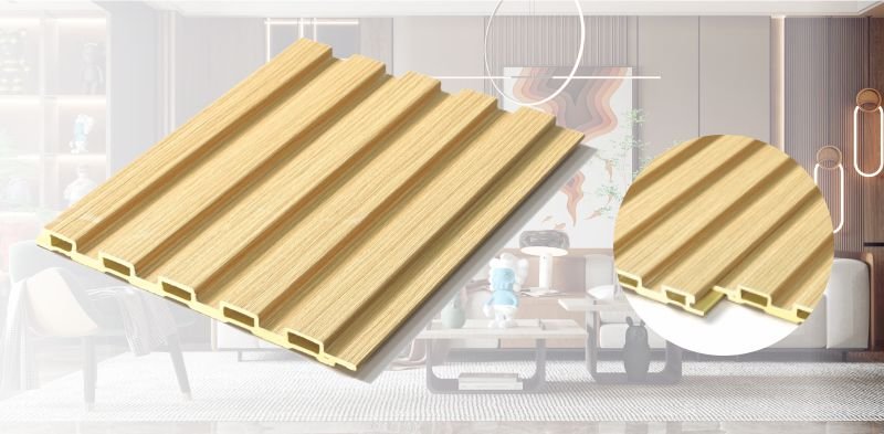 WPC fluted wall panel supplier wood grain interior wall cladding panel with modern decorative design