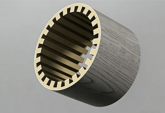 WPC Anti Collision Wall Panel Manufacturer 6 Back slotting WPC Anti Collision Wall Panel for column wrapping