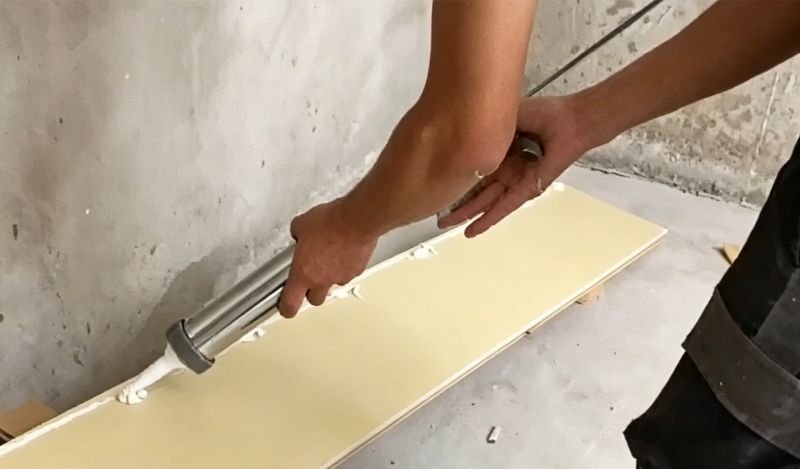 Bamboo Wood Fiber Wall Panel 17 Apply construction adhesive on the back of Bamboo Wood Fiber Wall Panel