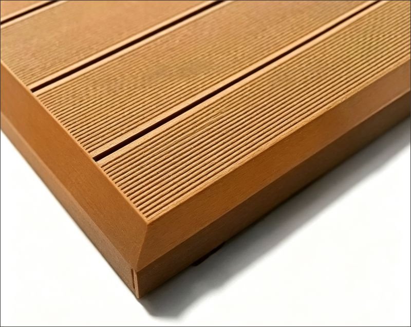 3D Embossed WPC Decking Manufacturer 21 Outdoor WPC Decking edge trim installation for finished outdoor flooring