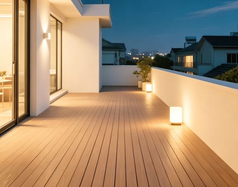 3D Embossed WPC Decking Manufacturer 7 Outdoor WPC Decking hotel balcony flooring application
