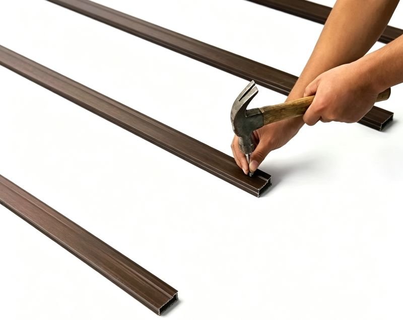 3D Embossed WPC Decking Manufacturer 19 Outdoor WPC Decking joist installation system for outdoor flooring projects