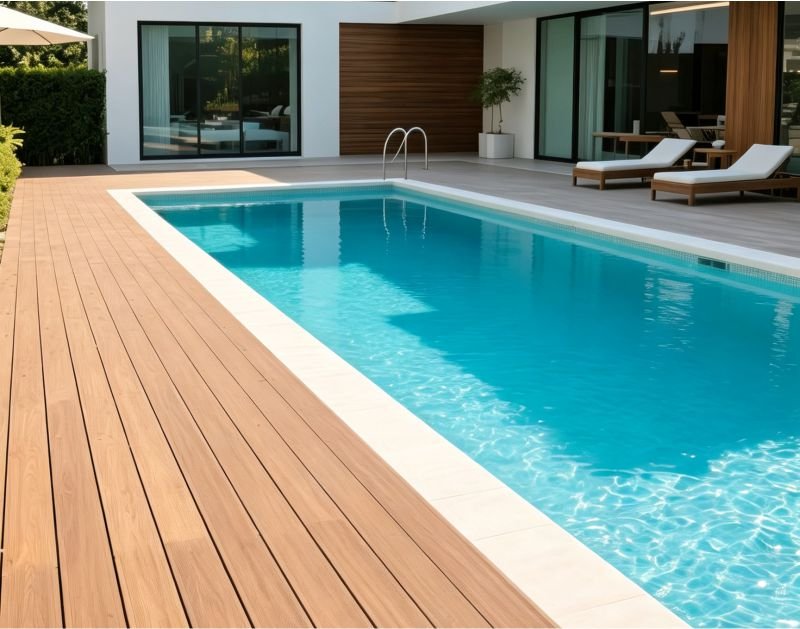3D Embossed WPC Decking Manufacturer 4 Outdoor WPC Decking swimming pool area flooring solution