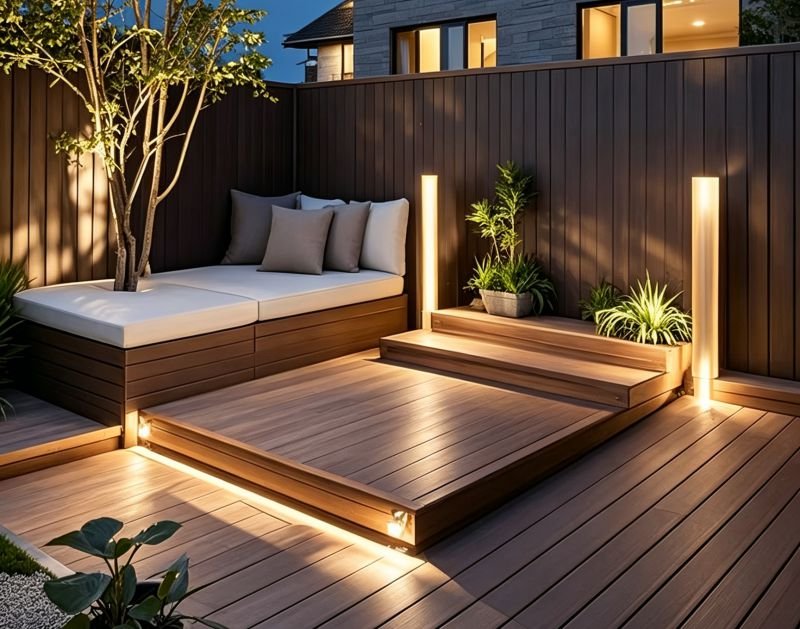 3D Embossed WPC Decking Manufacturer 8 Outdoor WPC Decking villa outdoor flooring project