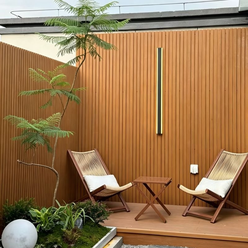 Outdoor WPC Wall Cladding Manufacturer 8 Balcony decoration with Outdoor WPC Wall Cladding panels