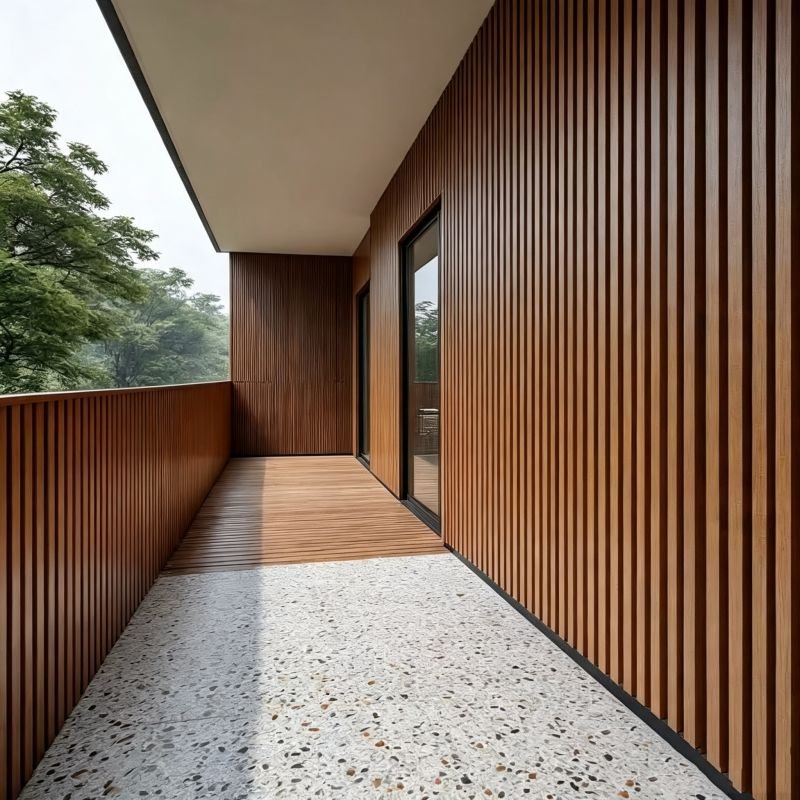 Outdoor WPC Wall Cladding Manufacturer 5 Hotel exterior wall using WPC exterior wall cladding panels