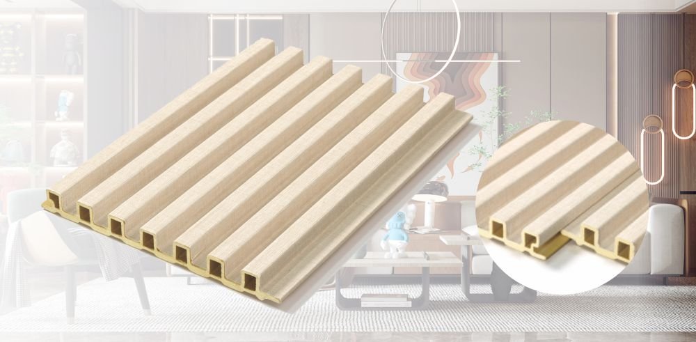 WPC fluted wall panel manufacturer wood plastic composite interior wall cladding panel with groove design
