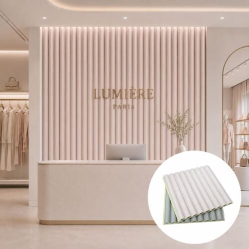 Modern Commercial Interior Designed with Waterproof WPC Fluted Wall Panel