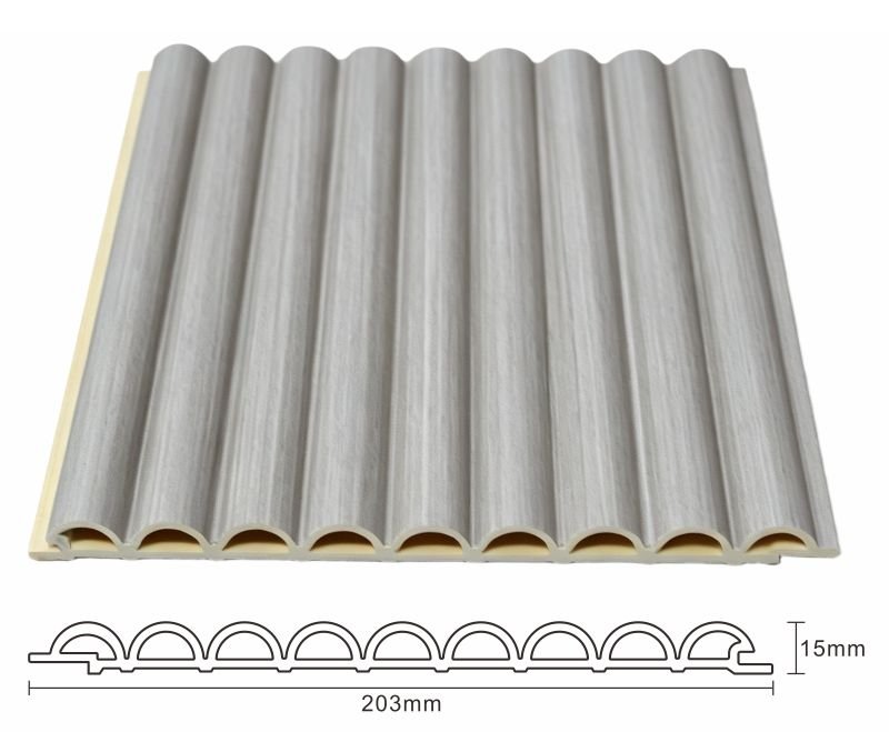 Waterproof WPC Fluted Wall Panel 2 Waterproof WPC Fluted Wall Panel Cross Section Showing Hollow Composite Structure and Durable Interior Wall Design