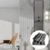 WPC Fluted Wall Panel for Villa Interior project with modern marble finish wall decoration for luxury residential spaces